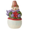 Jim Shore - Heartwood Creek - Snowman With Poinsettia Pint Size