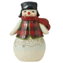 Jim Shore - Heartwood Creek - Buffalo Plaid Snowman Pint Size