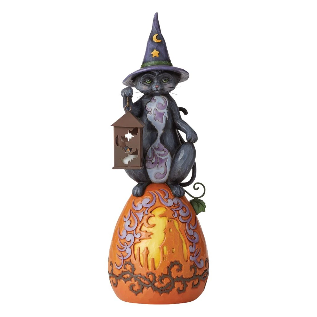 Jim Shore - Heartwood Creek - Lit Black Cat On Pumpkin - Image 2