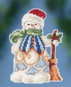 Clean Sweep Snowman - Jim Shore Beaded Cross Stitch Kit