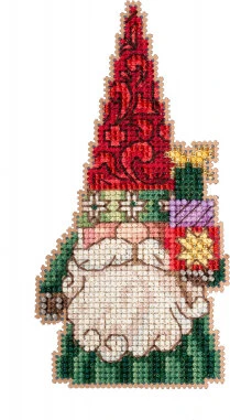 Gnome Holding Gifts - Jim Shore Beaded Cross Stitch Kit