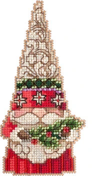 Gnome Holding Holly - Jim Shore Beaded Cross Stitch Kit