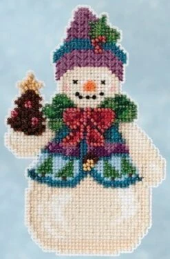 Pinecone Snowman - Jim Shore Beaded Cross Stitch Kit