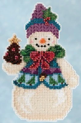 Pinecone Snowman - Jim Shore Beaded Cross Stitch Kit