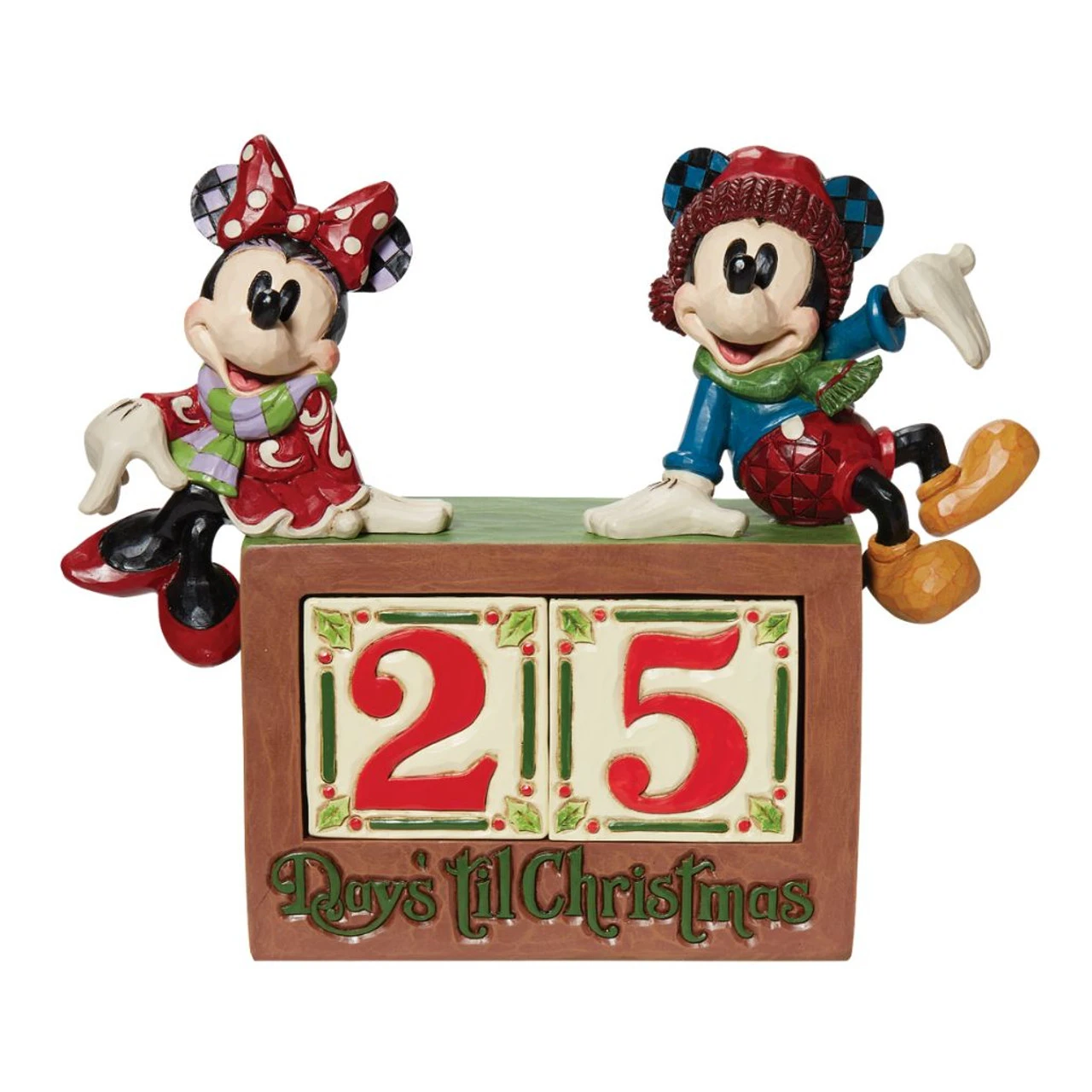 Jim Shore - Disney Traditions - Mickey And Minnie Christmas Countdown Blocks Fig