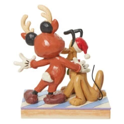 Jim Shore - Disney Traditions - Mickey Reindeer With Pluto Santa Figurine -Jim Shore Sales Store Jim Shore Disney Traditions Mickey Reindeer With Pluto Santa Figurine back 52031.1683301850