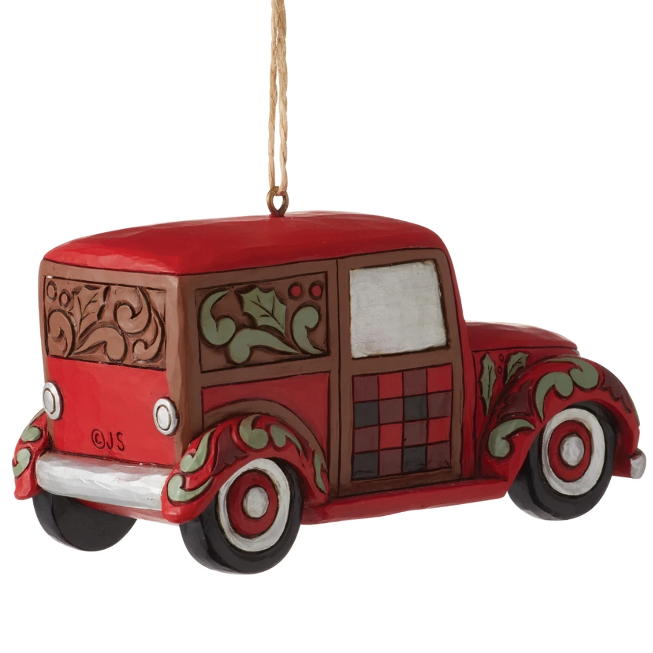 Jim Shore - Heartwood Creek - Highland Glen Santa In Woody Wagon Ornament - Image 2