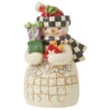 Jim Shore - Heartwood Creek - Mini Snowman With Checkered Hat Figurine
