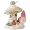 Jim Shore - Heartwood Creek - Woodland Mushroom House With Bird Figurine