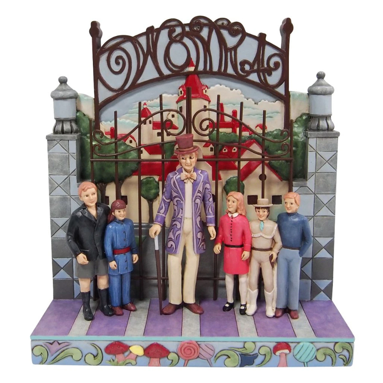 Jim Shore - Willy Wonka - Willy Wonka With Children At Gate Figurine