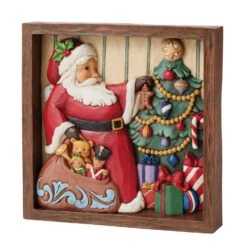 Santa Decorating The Tree Plaque Figurine