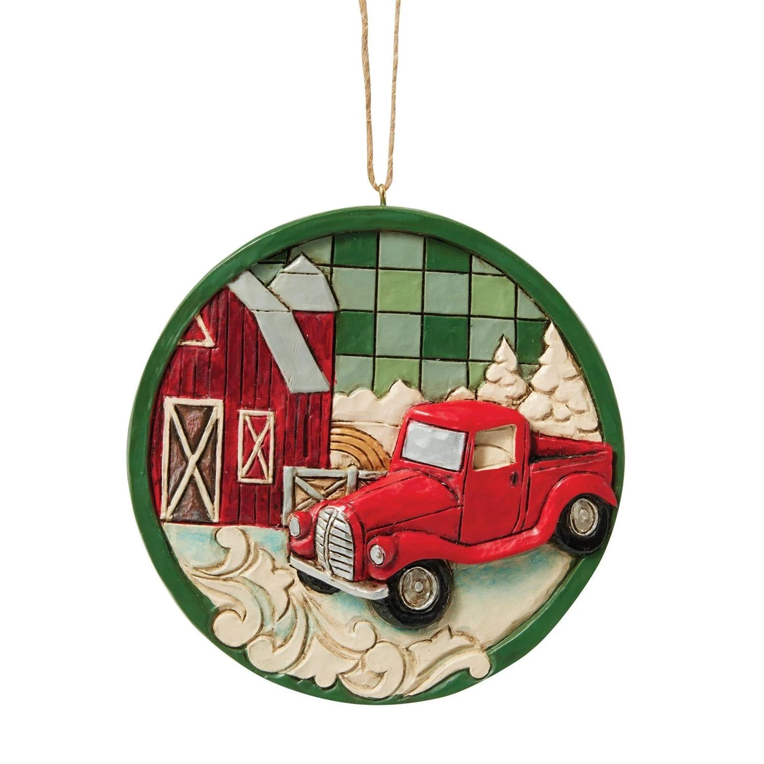Highland Glen Red Truck Disc Ornament 1 Highland Glen Red Truck Disc Ornament