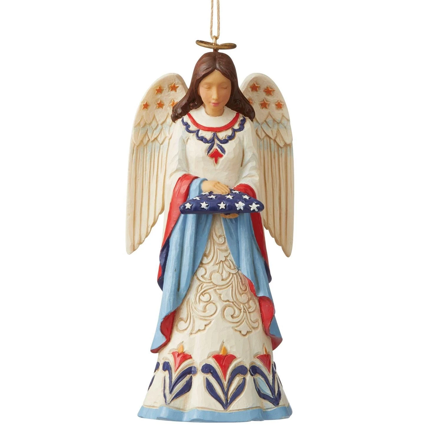 Patriotic Angel Holding A Folded Flag - Ornament 1 Patriotic Angel Holding A Folded Flag - Ornament