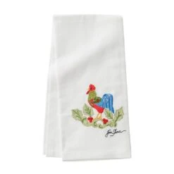 Embroidered Tea Towel - Christmas Rooster